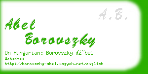 abel borovszky business card